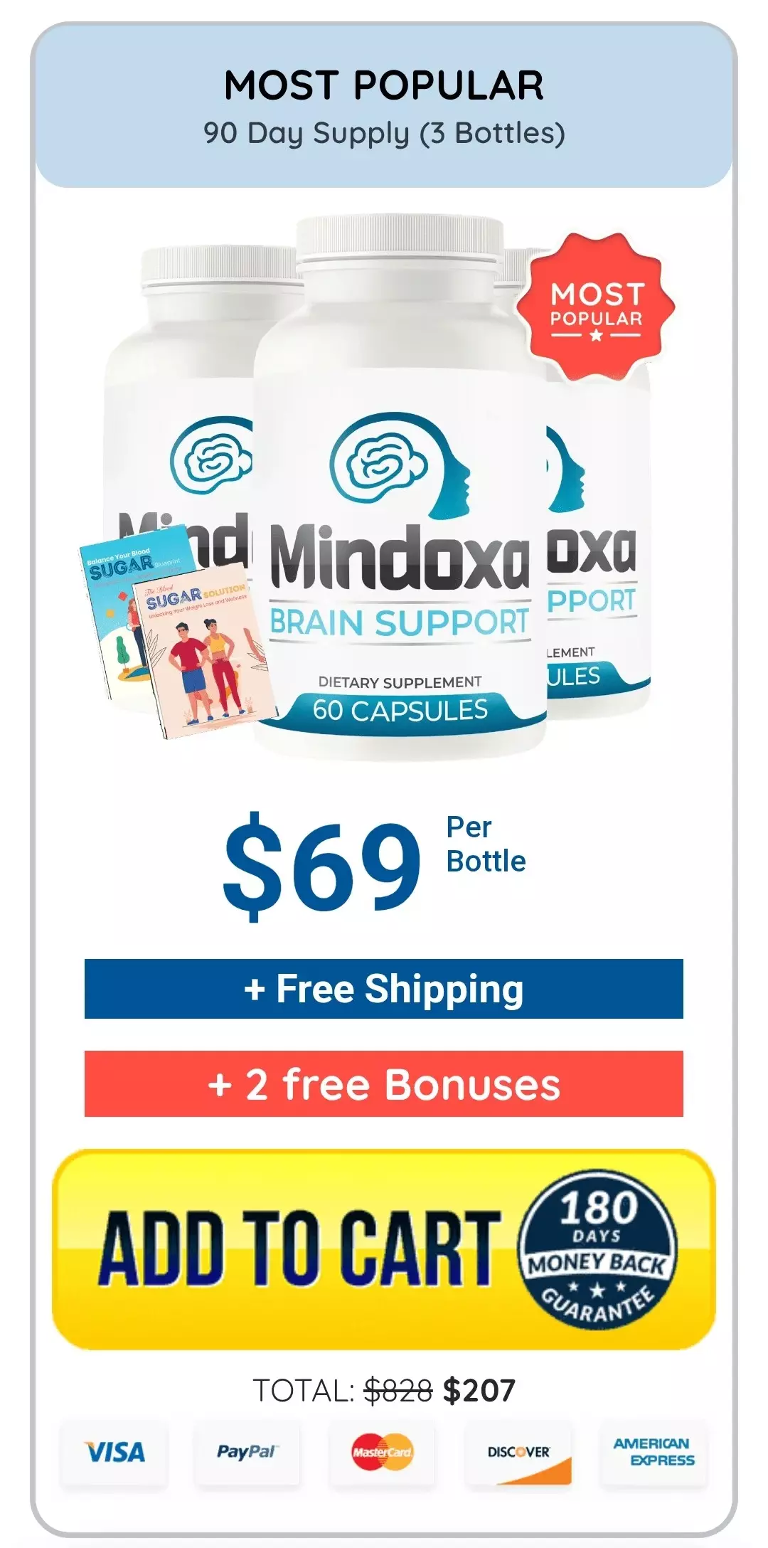 Mindoxa™ 3 bottles pricing